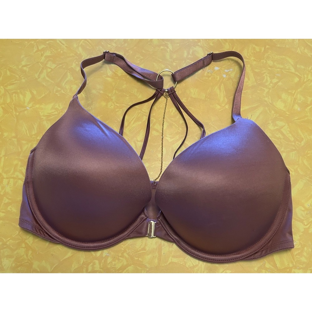 Victoria's secret brown plunge strappy bra 36D pushup